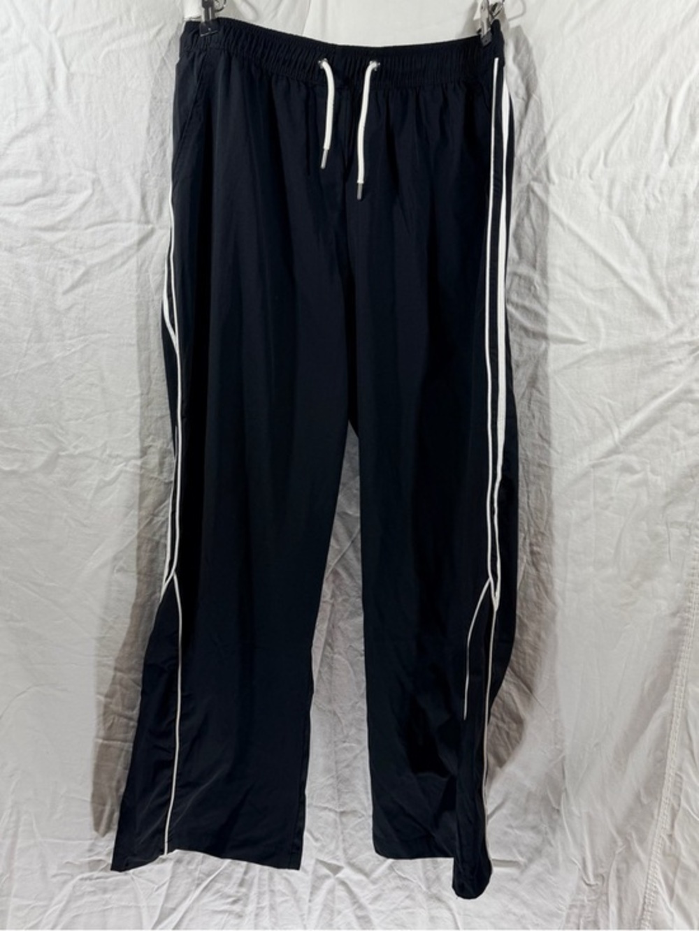 Men's Black Jogger Pants with White Side Stripes